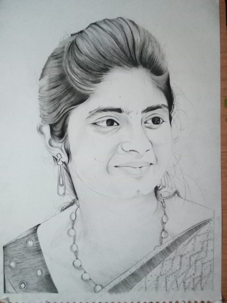 Pencil portrait of a woman
