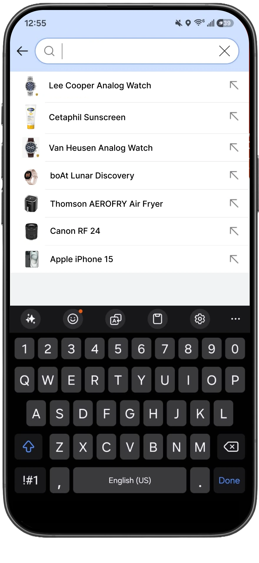Before: a flat, unranked list of phone results with no grouping or explanation